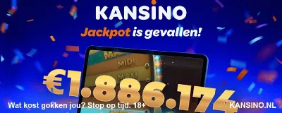 Jackpot valt bij kansino